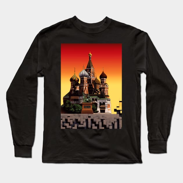 tetris kremlin rusia retro Long Sleeve T-Shirt by syanart